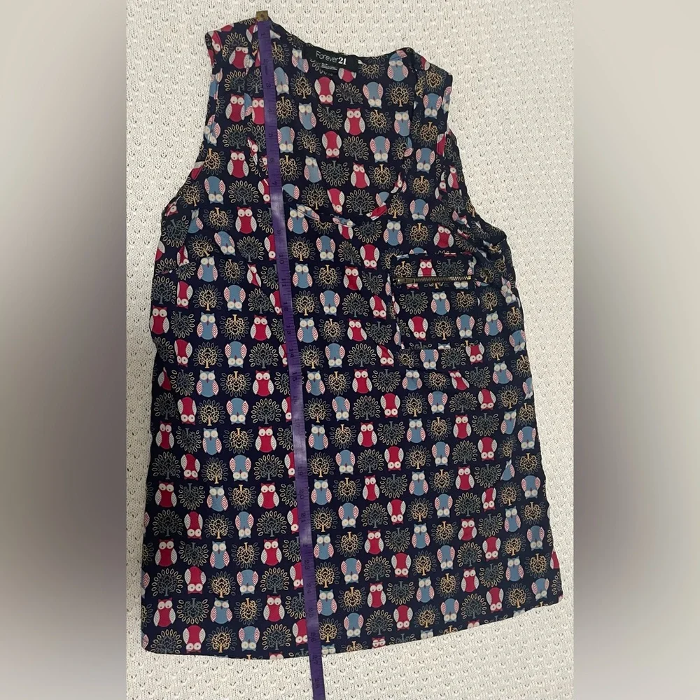 Forever 21 sleeveless owl print blouse - Picture 7 of 7